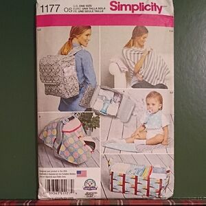 1177 Simplicity Baby Essentials Pattern with Multicolor Designs